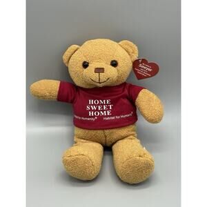 Habitat For Humanity "Sawyer" Teddy Bear Plush 10” Stuffed Animal Red Shirt